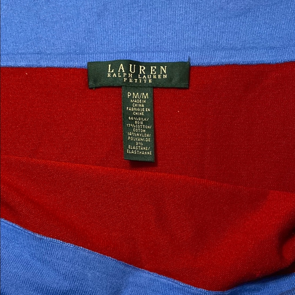 Lauren Ralph Lauren Red and Blue Petite Top - Picture 4 of 7